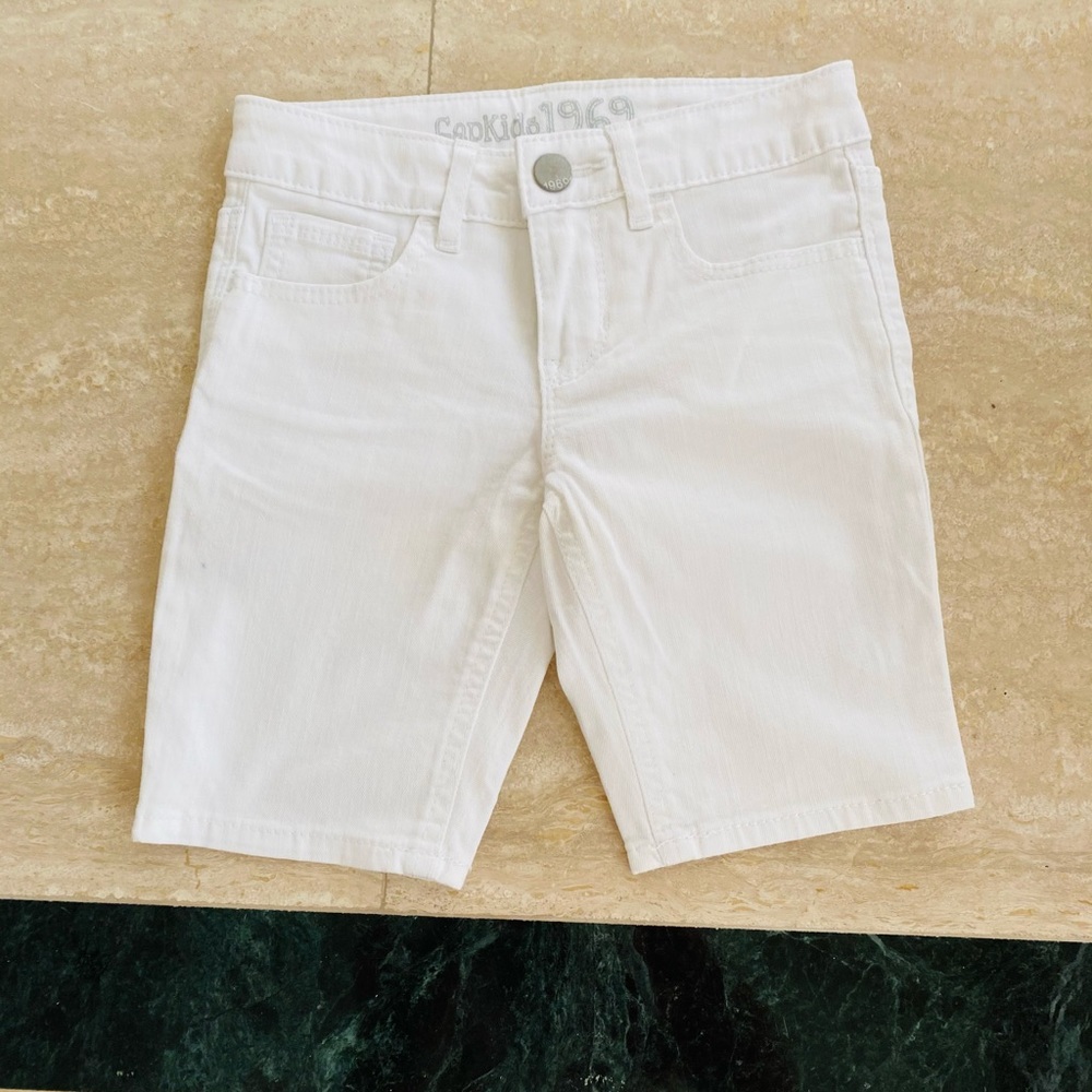 Gap kids white Bermuda jean shorts